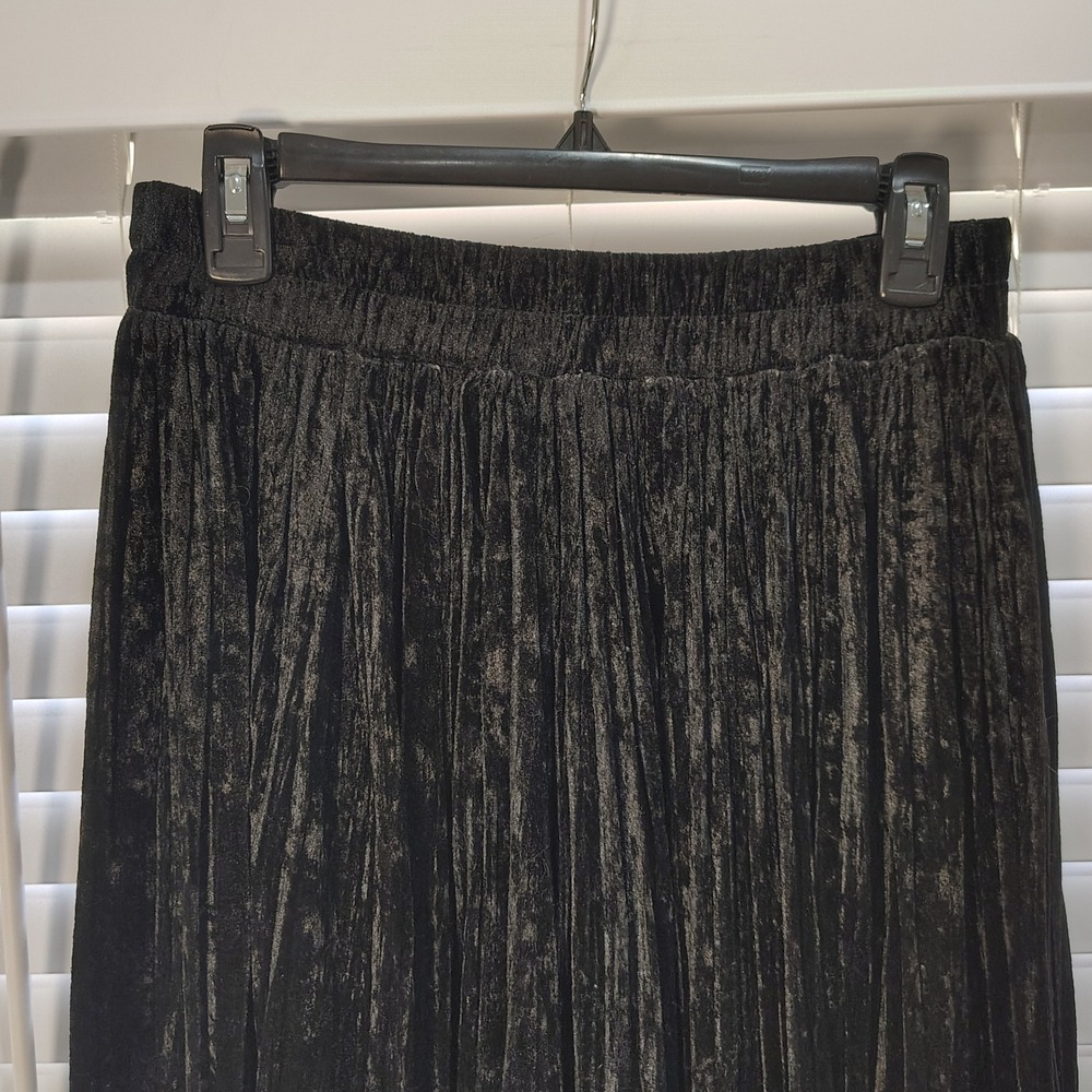 Vintage Whimsigoth Maxi Skirt Women L Lace Velvet Dark Romantic SteamPunk Black - Picture 3 of 7